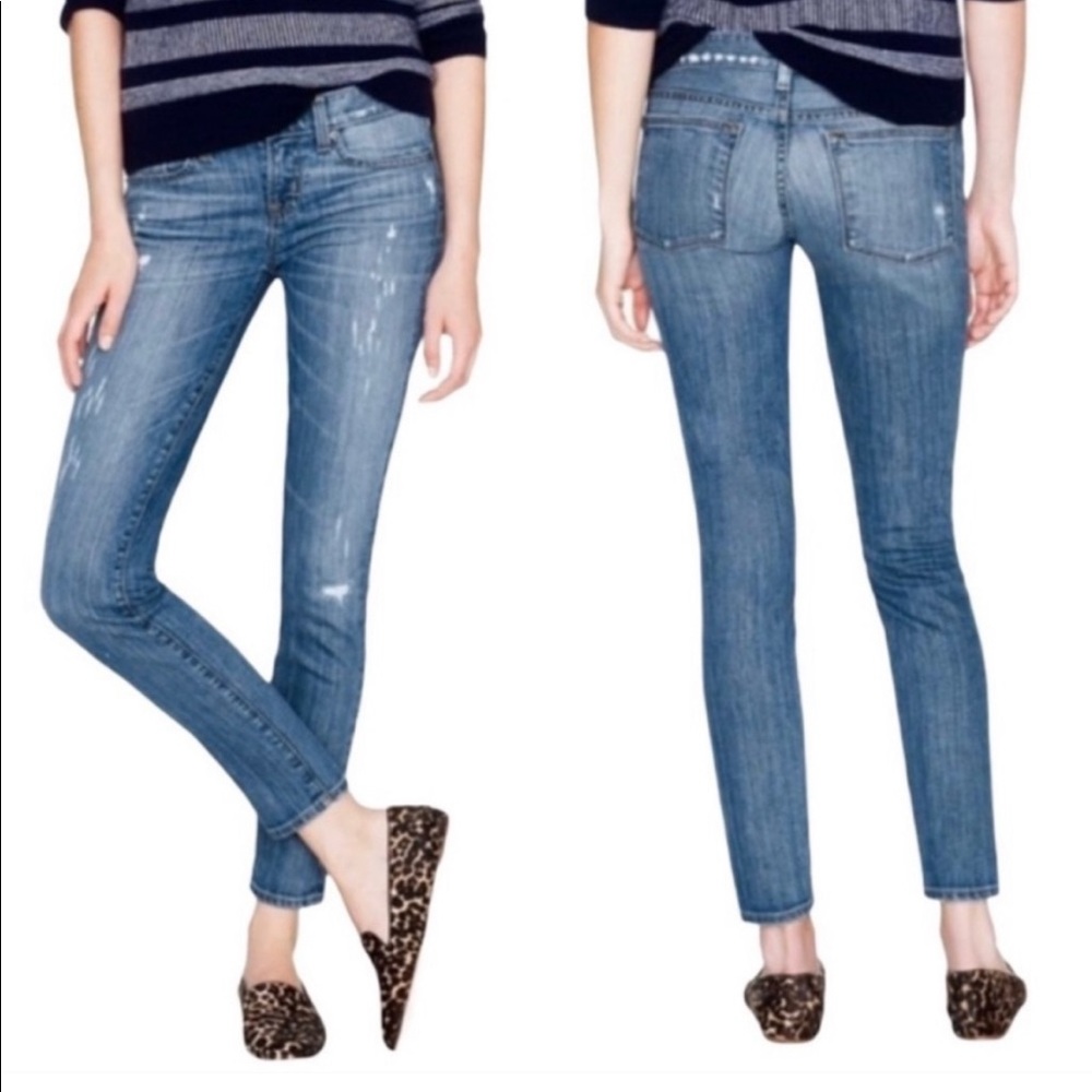 J. Crew Toothpick Distressed Skinny Jeans